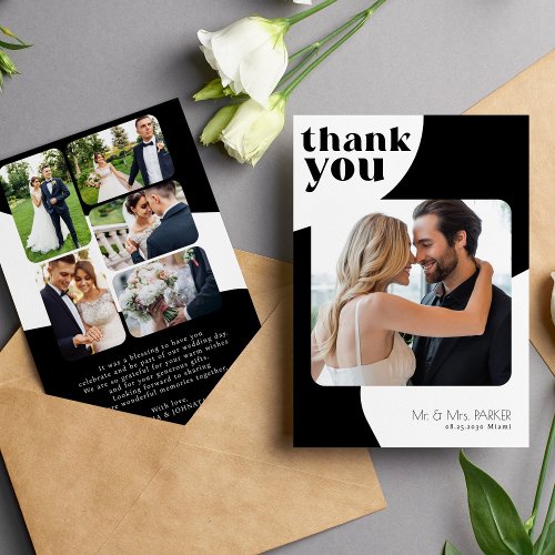Thank you wedding 6 photos instant download card