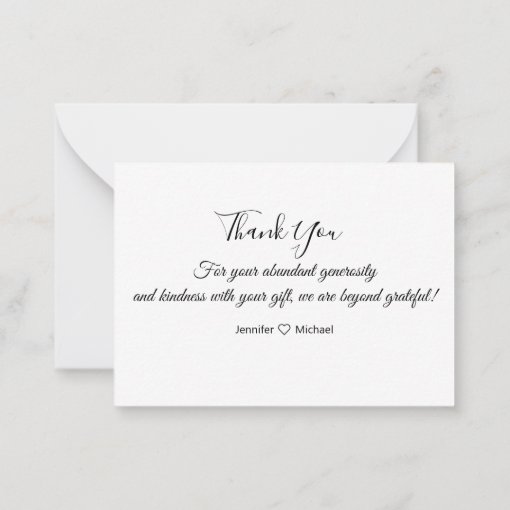 thank you wedding 8 photos collage custom chic note card | Zazzle