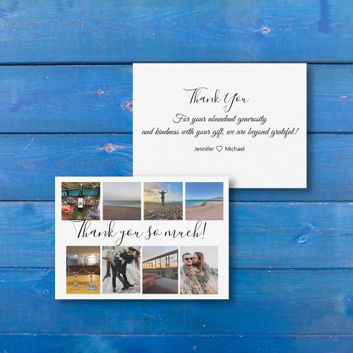 thank you wedding 8 photos collage custom chic  note card