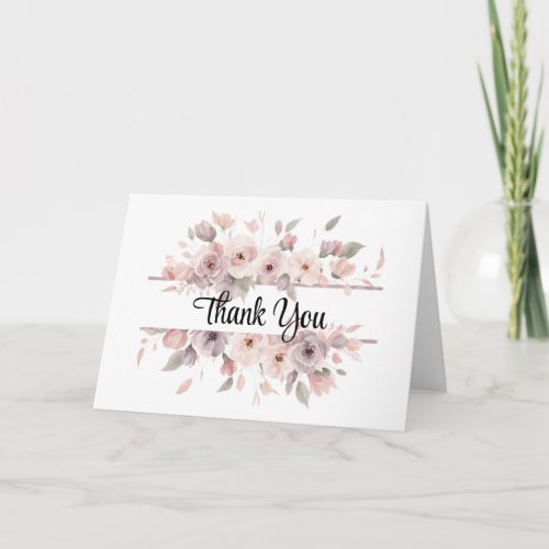 Thank You Wedding Baby Shower Blank Folded Card