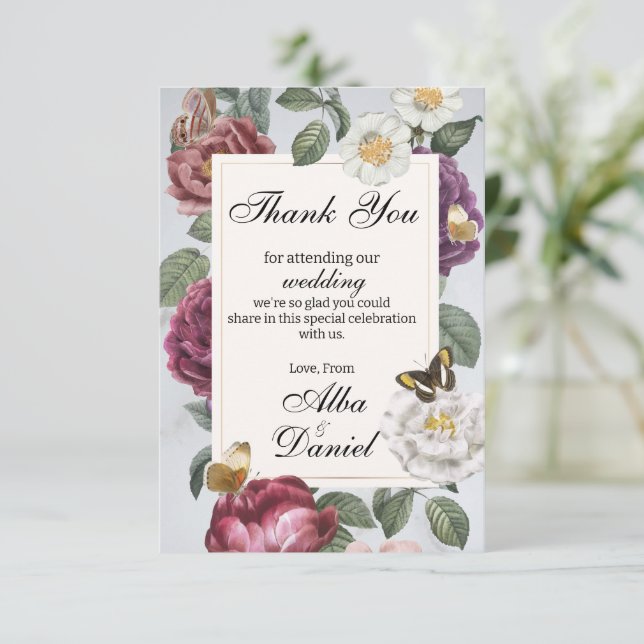 Thank You Wedding Bloom Floral Flower Butterfly  (Standing Front)