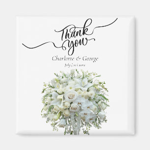 Thank You Wedding Bouquet Flower Wedding Favor Magnet