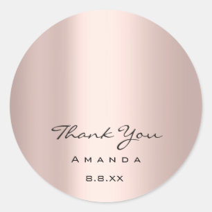 Thank You wedding Bridal Sweet 16th. Rose Classic Round Sticker