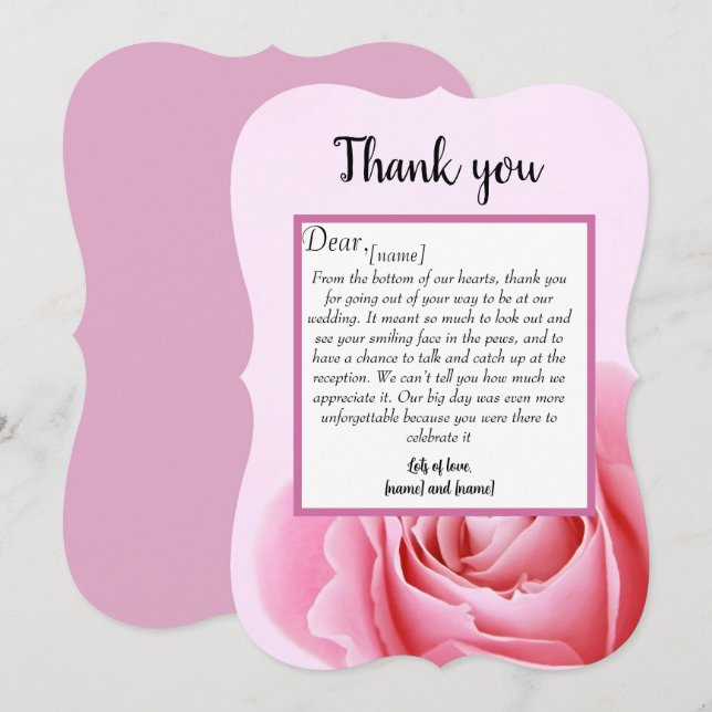 Thank you wedding card (Front/Back)