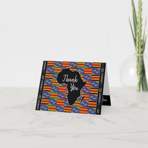 Thank You Wedding Card Africa Inspired Kente K48