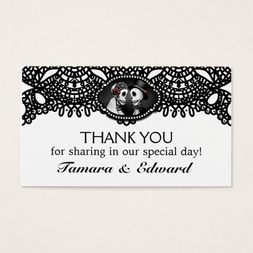 Thank You Wedding Card Halloween Skeletons Elegant