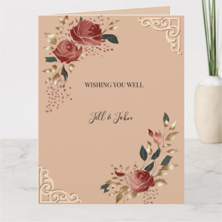 Thank You Wedding Card Modern Rose 