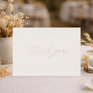 Thank You Wedding Card Real Gold Foil