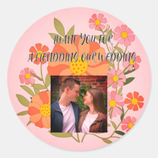 Thank You Wedding Classic Round Sticker