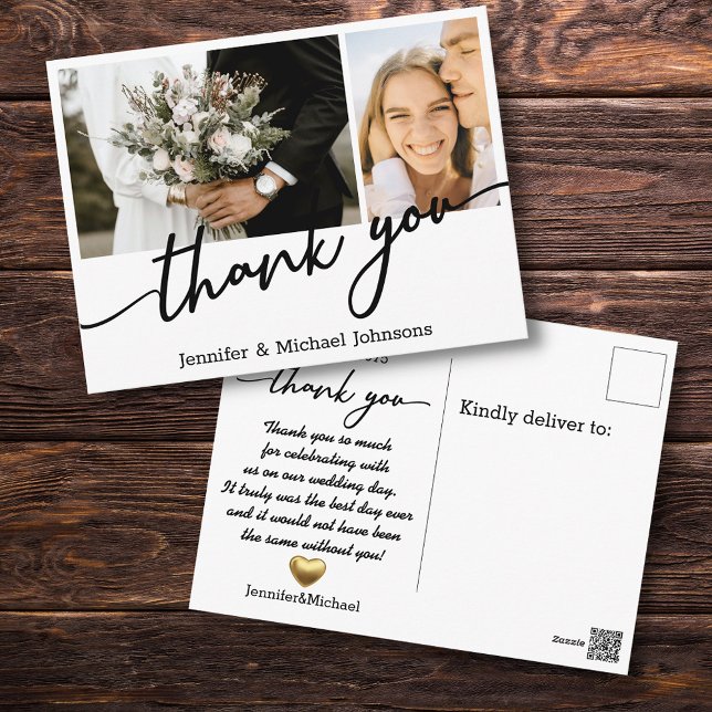 thank you,wedding collage,custom postcard (Creator Uploaded)