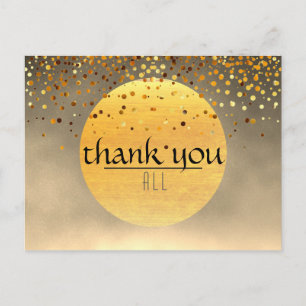 Thank You Wedding  Confetti Glitter Sunset Moon Postcard