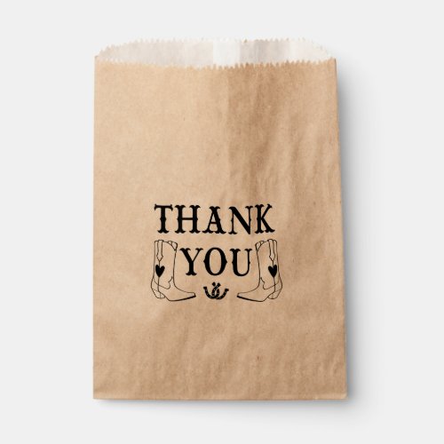 Thank You Wedding Cowboy Boots Country Western Favor Bag