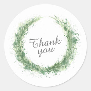 Thank you wedding event sage green stickers