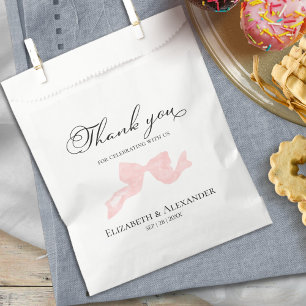Thank you Wedding Favor Bags   Pink Bow