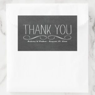 Thank You Wedding Favor Black Chalkboard Stickers