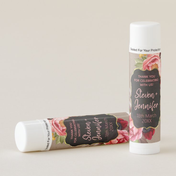 Thank You Wedding Favor Lip Balm | Zazzle