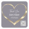 Thank You Wedding Favor QR CODE Gray Gold Heart
