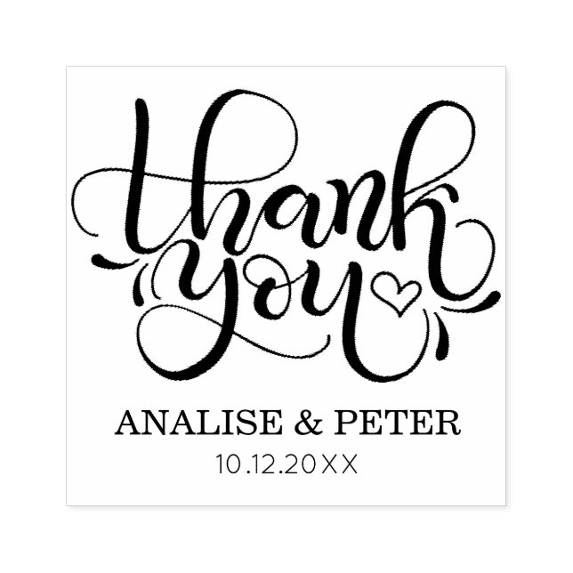 Thank you wedding favor rubber stamp (Imprint)
