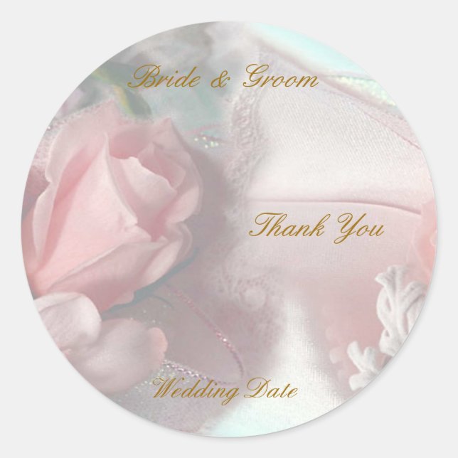 Thank You Wedding Favor Tag Sticker (Front)
