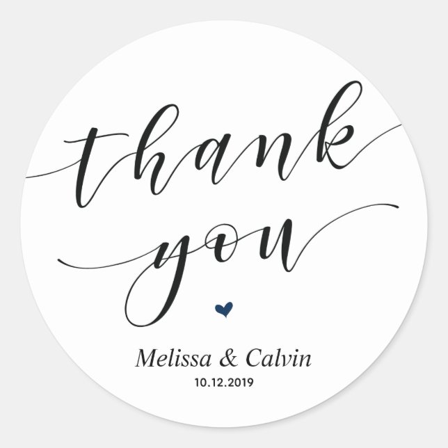 Thank you wedding favor Wedding Sticker / label (Front)