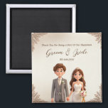 Thank You Wedding favors Magnet Couple Ilustration<br><div class="desc">Thank You Wedding favors Magnet Couple Ilustration,  easily personalized and customized for your special wedding event</div>
