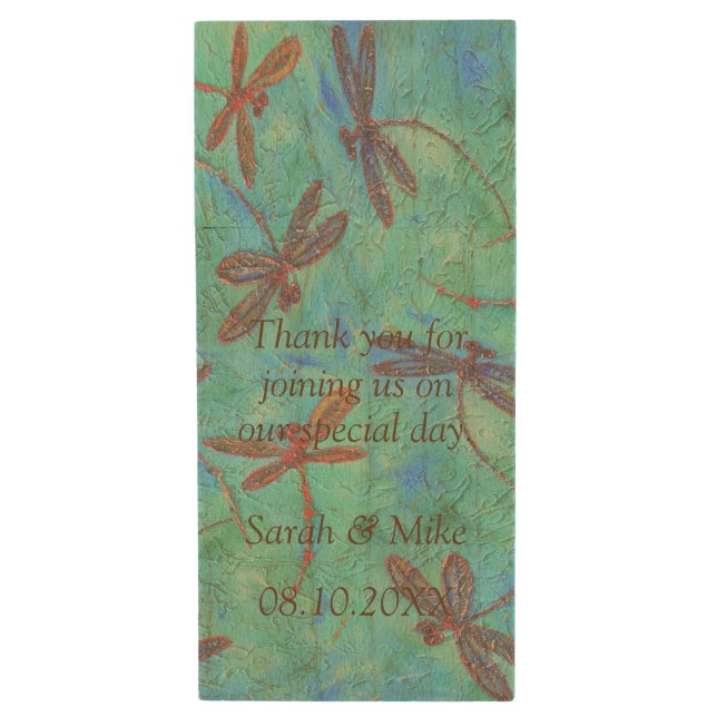 Thank you! Wedding Favour Wood Flash Drive (Front Vertical)