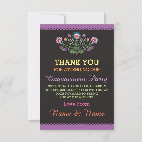Thank You Wedding Fiesta Purple Mexican Card