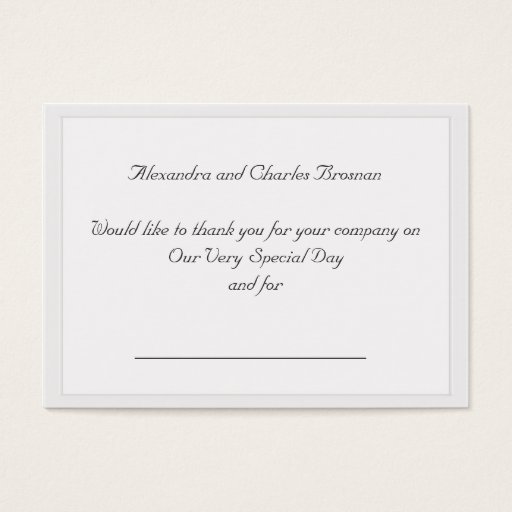 Customizable Thank You Wedding Gift Business Card