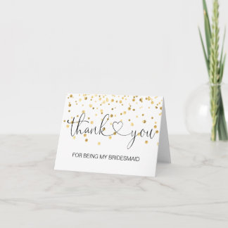 THANK YOU Wedding Gold For Being my BRIDESMAID
