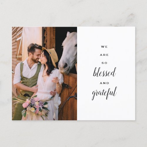 Thank You Wedding Horse Country Wild Flowers Gloss Postcard