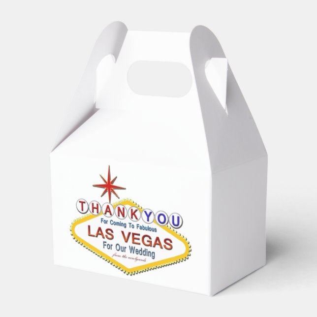 Thank you, Wedding In Las Vegas Favor Box (Front Side)