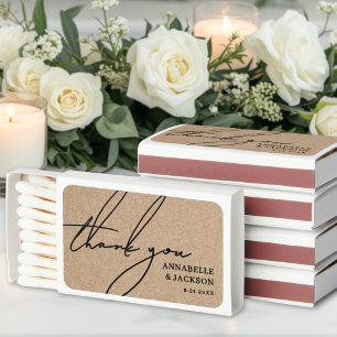 Thank You Wedding Matchbox Favors Matchboxes