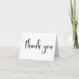Thank You Wedding Modern Black Typography 2 Card