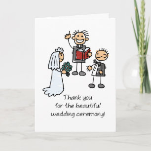 Thank You Wedding Officiant Stick Figures Card