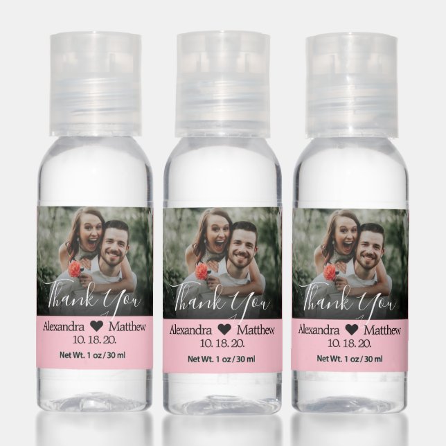 Thank You Wedding Personalized Custom Photo Hand Sanitizer (Set)