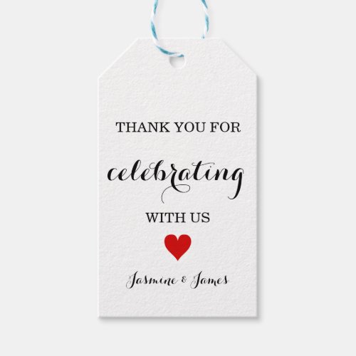 THANK YOU WEDDING PERSONALIZED FAVOR TAGS