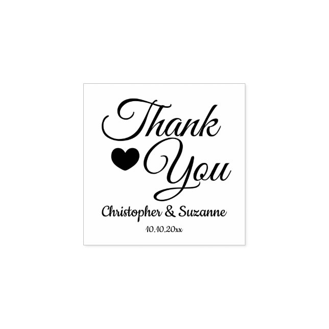 Thank You Wedding Personalized Rubber Stamp (Imprint)