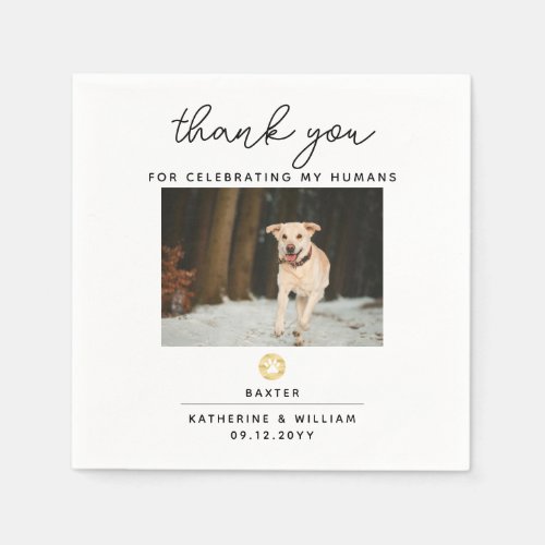 Thank You Wedding Pet Photo Wedding Napkin