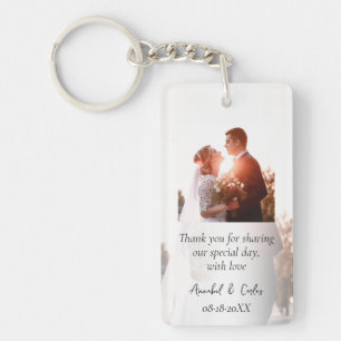 Thank you Wedding Photo Favor Gift Keychain