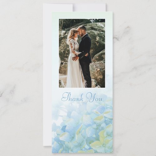 Thank you wedding photo hydrangea card