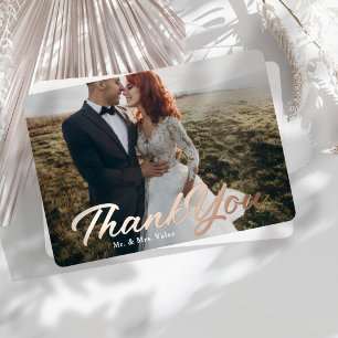 Thank You Wedding Photo Real Foil Headline Foil In Invitation