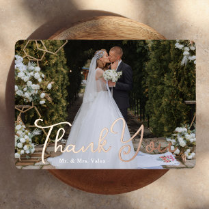 Thank You Wedding Photo Real Foil Headline Foil In Invitation