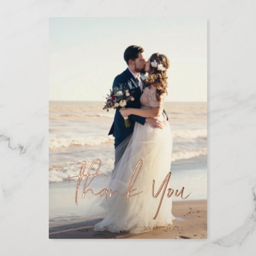 Thank You Wedding Real Foil Cards with Envelope
