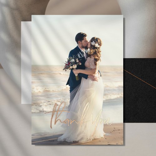 Thank You Wedding Real Foil Cards with Envelope