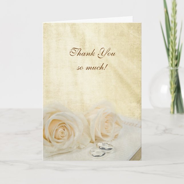 Thank You Wedding Roses Card (Front)