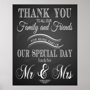 Thank you wedding sign in chalkboard - blackboard
