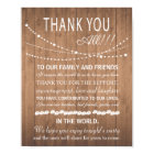 Thank you wedding sign or card - party lights