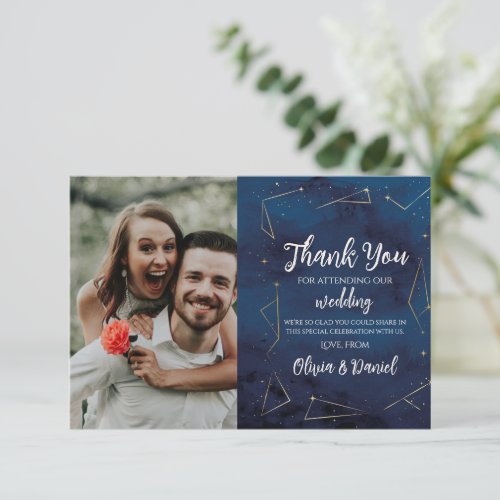Thank You Wedding Star Signs Navy Photo