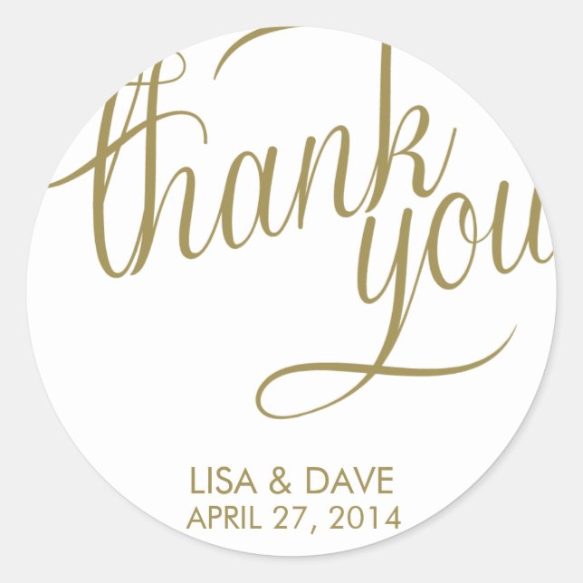 Thank You Wedding Stickers (Front)