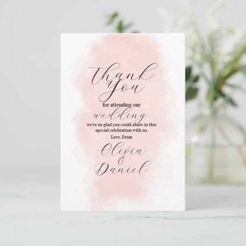 Thank You Wedding Watercolor Peach Wash Engagement